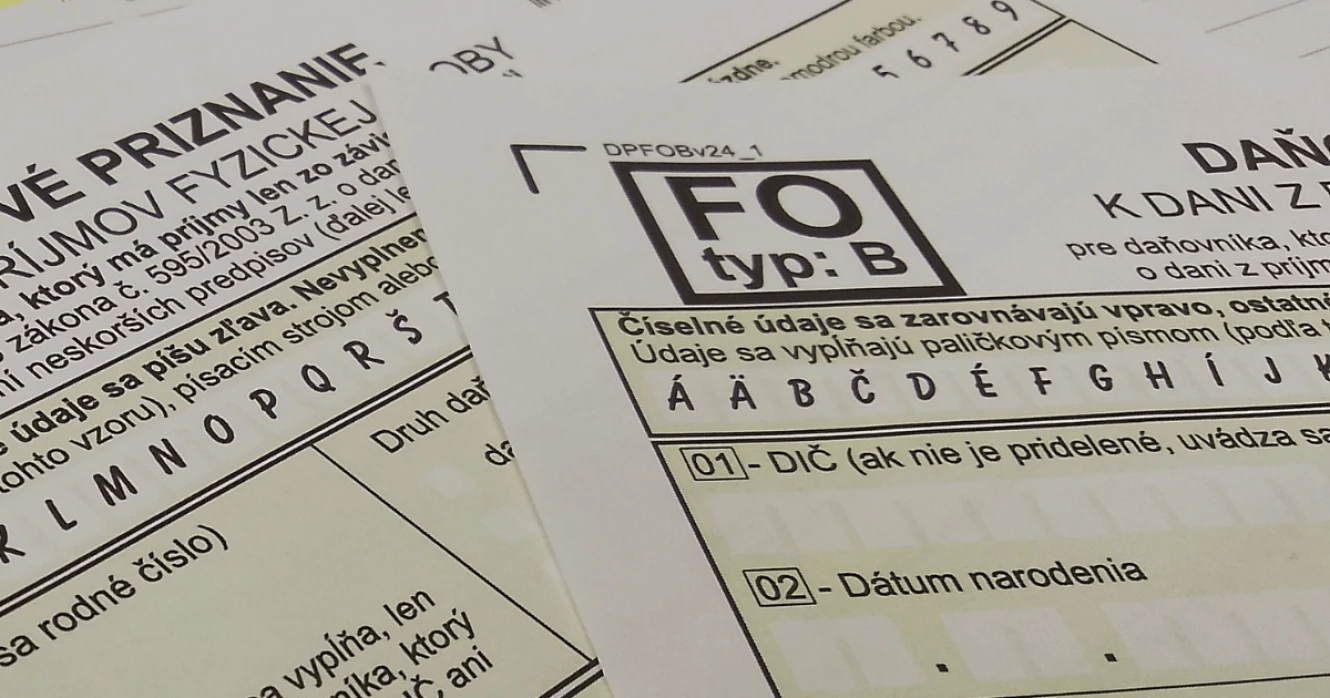 Aké druhy príjmov patria do daňového priznania typu B?